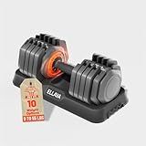 ELLAVA Adjustable Dumbbell of 1 with Quick Adjust and Anti-Slip Texture Handle for Home Gym, Free Weights Dumbbells Set with 55 lbs Pair 110 lbs, 10 in 1 for Men/Women Gym Equipment