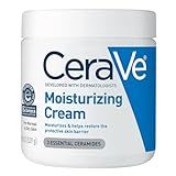 CeraVe Moisturizing Cream, Body and Face Moisturizer for Dry Skin, Body Cream with Hyaluronic Acid and Ceramides, Daily Moisturizer, Oil-Free, Fragrance Free, Non-Comedogenic, 19 Ounce