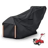 Heavy Duty 600D Rototiller Cover with Elastic Band, Waterproof Universal Rear Tine Tiller Cover with Storage Bag, UV Tiller Accessories(51"L x 23"W x 51"H)