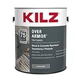 KILZ Over Armor Wood & Concrete Resurfacer, Exterior, Textured, Slate Gray, 1 Gallon
