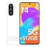 SEMIYUUKEE D56 Ultra 5G Unlocked Phones, Smartphone Android 14, 12GB+512GB Unlocked Android Phones, Snapdragon888, 5000mAh, 48+108MP Camera, 6.8“ HD Screen, Dual SIM+Memory Expansion,White