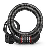 Master Lock Cable Lock, Set Your Own Combination Bike Lock, 6 ft. Long, Black, 8122D