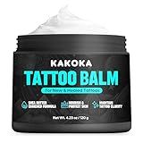 Kakoka Tattoo Aftercare (4.23 oz), Tattoo Balm, Natural Shea Butter Formula Tattoo Lotion, Nourishing Properties and Color Support for New and Existing Tattoos, Tattoo Care Cream for Daily Use