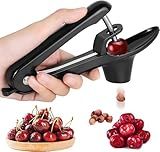 Cherry Pitter, Heavy-Duty Stainless Steel Cherry Olive Pitter Tool, Easy Press Cherry Pit Remover for Cherry Jam Pie, Effortless to Use & Clean