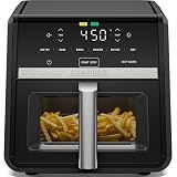 Chefman Air Fryer 9 Qt | TurboFry 7-in-1 High-Powered 450°F Cooking for Crispier and Even Results | XL Basket with Viewing Window | Air Fry, Bake, Broil, Reheat, Dehydrate, Defrost, Keep Warm