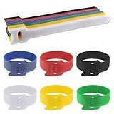 30 Pack Cable Ties Reusable Cord Ties Hook Loop Cable Organizer Cable Management Straps Wire Ties for Office Home Data Centers Multi-Purpose Adjustable Fastening Cable Ties (Assorted Colors)