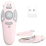 QUI Presentation Clicker Wireless Presenter Remote Clicker for PowerPoint Presentation Remote, PowerPoint Slide Advancer for Mac/Windows/Linux, Google Slide/PPT/Keynote, USB, Pink