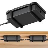 2 Pack Upgraded Laptop Charger Holder,Adjustable Silicone Strap Power Brick Organizer With Heat Dissipation,Under Desk Cable Management Mount For Most Power Adapters,Chargers,Screws & Adhesive