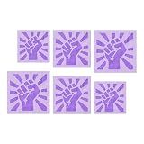 Stencil Stop Raised Fist Power Stencil - Reusable for DIY Projects, Painting, Drawing, Crafts - 14 Mil Mylar Plastic (2", 3", and 4", 2 Each)