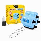 GoldenEgg Math Teacher 4-in-1 Math Roller Stamp, Addition, Subtraction, Multiplication & Fill-in-the-Blank Practice Tool for Kids, Classroom & Home Use (Blue)