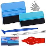 10PCS Window Tint Tools Kit, Premium Vinyl Wrap Kit, Easy to Apply Glass & Window Film Application Kit, Vehicle Vinyl Wrap Tools - 2PCS Felt Squeegee & Micro Squeegee & Craft Knife &Edge Trimmer