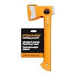 Fiskars X13 Ultralight Hiking Axe 13", Camping Hatchet, Forged Steel Blade | Ultra-Sharp for Chopping Kindling & Bushcraft, High-Visibility Orange, Striking End for Driving Tent Stakes, Sheath Included
