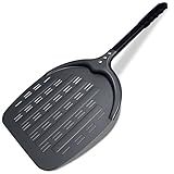 Newmeto Professional Aluminum Pizza Paddle, 12 Inch Perforated, Restaurant Grade, Long Handle Non-Stick Metal Pizza Peel for Outdoor Oven