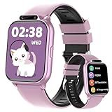 Smart Watch for Kids,1.85" Fitness Tracker with Heart Rate,Sleep Monitor,Built-in AI(Translation/Q&A/Watch Face/Image Recognition Smartwatches,NO APP/Phone, Gift for Boys Girls.(Built-in AI, Pink)