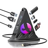 USB C Hub, 8-in-1 USB C for Laptop with 4K HDMI, PD 100W, 5Gbps USB-A 3.0 x 3 & Type C 3.0 x 1, SD/TF Card Reader, RGB Type C hub for MacBook Air/Pro, Laptop, PC, iPad, iPhone17, XPS, Surface