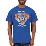New York Knicks NBA Nothing But Net Team Logo - Adult Short Sleeve Fan T-Shirt for Men and Women