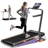 16% Incline Walking Pad Treadmills for Home Small, 4-in-1 Under Desk Treadmill with Handles, Foldable Treadmill with 2.5 HP Quiet Brushless, 330 LBS Capacity