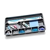 Officemate Recycled Plastic Desk Drawer Organizer, Nine Compartments, 14 X 9 X 1.13, Black