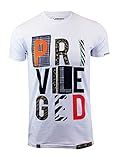 SCREENSHOTBRAND-S11031 Mens Hip-Hop Hipster Premium Tee - Fashion Animal Print Privileged Embroidery T-Shirt-White-XLarge