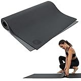 Koru Fold & Roll Yoga Mat - Patented Design, Cleaner Alternative to Traditional Yoga Mats, 6mm Thick, 7P Free, SGS Certified, 68" x 24" (Black/Gray)