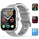 Smart Watch for Men Women with Bluetooth Calls, 1.83" HD Touchscreen Fitness Tracker, 110+ Sport Modes, Heart Rate/Sleep/Spo2 Monitor/Pedometer, IP68 Waterproof, Silver Gray