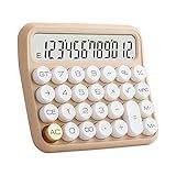 Calculators, Benkaim Desk Calculator, Basic Standard Calculator,12 Digit Large LCD Display Big Button for School, Home & Business Use, Gold Desk Accessories(Beige)