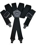 ZEAIFROOG Heavy Duty Suspenders for Men With Strong Plastic Clips Security Check Friendly.X-Shaped 1.5" Wide Black Men's Suspenders for Jeans or Pants