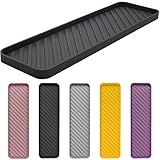 HvOvMvE Silicone Organizer Tray for Kitchen Sinks and Bathrooms. Dishwasher-Safe, Non-Slip Countertop Tray, Bathroom Drawer Organizer Trays. Perfect for Makeup & Trinkets (Dark Gray L 1PC)