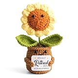 Mini Retirement Sunflower Crochet with Positive Card - Not My Problem Anymore Retired 2025 - Retirement Gift for Woman, Goodbye Gifts for Coworkers, Friend, Mom, Boss, Nurse, Teacher