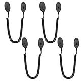 Magnetic Remote Leash Control Holder with Security Cable, Retractable Tidy Anti-lost Rope Organizer Easy Installation Stable Suitable for Projector TV Fan and Air Conditioner Remotes (4Pcs Black, L)