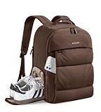 BAGSMART 30L Travel Backpack for Women, Carry on Backpack for Airplanes, Gym Backpack with Shoe Compartment, Lightweight Travel Bag Fits 15.6 Inch, Water-Resistant, Chocolate