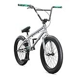 Mongoose Legion L500 Freestyle BMX Bike for Professional Riders, Adult Men Women, 4130 Chromoly Frame, Handlebar, and Fork, with 20-Inch Wheels, Silver