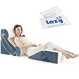 Lazyzizi 6pcs Orthopedic Bed Wedge Pillow Set, Memory Foam Wedge Pillow for Sleeping, Knee, Lumbar and Back Pain Relief Adjustable Bed Pillow - Acid Reflux, Anti Snoring & GERD Sleeping, Grey