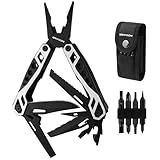 GRIPZON Multitool Pliers, 21-in-1 Multi Tool with Self-Locking & Sheath, Stainless Steel Pocket Knife, Screwdriver, Perfect for EDC Outdoor Survival Camping Hiking, Simple Repair, Survival Gear Gift