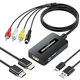 HDMI to S Video RCA Converter, 1080P HDMI to AV Composite S-Video 2 in 1 Converter for DVD/STB/PS3/PS4 to Display on Older TV with Svideo/RCA Inputs(Not Support 4k HD)