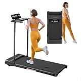 Folding Walking Pad Treadmill with Handle Bar, 3.5HP Compact Portable Foldable Walking Pads Treadmill with Handles, Electric Small Treadmills for Home Office Apartment, LED Display, 400 LBS Capacity