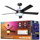Govee Ceiling Fans with Lights and Remote, RGBIC Smart 52'' flush mount