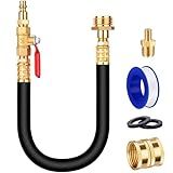 WINAMOO Lead-Free Brass 17" RV Winterizing Kit, Water Line Blowout Fitting Adapter with Shut Off Valve&Air Compressor Quick Plug, Sprinkler Winterize System for RV,Camper,Motorhome,Garden Hose Faucet