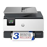HP OfficeJet Pro 9125 Wireless All-in-One Color Inkjet Printer, Print, Scan, Copy, Fax, ADF, Duplex Print/scan, Best-for-Office, 3 Month Trial of Instant Ink Included, AI-Capable (C2VZ0A)