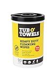 Tub O' Towels TW90 Heavy-Duty 10" x 12" Size Multi-Surface Cleaning Wipes, (10" x 12" wipes) Per Canister, Pack of 1, 90 Count Total