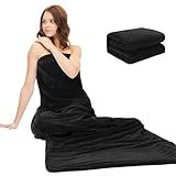 ROYALAY Sauna Towels for Inside Sauna, Absorbent Sauna Blanket Insert Towel, Sauna Accessories Luxury for Inside Sauna Women, Reusable and Machine Washable Sauna Supplies,Black