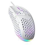 SOLAKAKA SM900 Gaming Mouse Wired with RGB,Adjustable 12800 DPI Wired Gaming Mouse with Side Buttons,Computer Mouse for Laptop/PC,White
