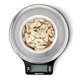 Amazon Basics Digital Kitchen Scale with LCD Display, Batteries Included, Weighs up to 11 pounds, Black and Stainless Steel