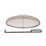 TIKI Fire Pit Screen & Poker Set – Spark Protector, Ember Guard & Fire Poker for Safe Smokeless Fires – Durable Gold & Black Metal Fire Pit Accessories - Fits Patio, Social, and Huddle Fire Pits