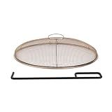 TIKI Fire Pit Screen & Poker Set – Spark Protector, Ember Guard & Fire Poker for Safe Smokeless Fires – Durable Gold & Black Metal Fire Pit Accessories - Fits Patio, Social, and Huddle Fire Pits