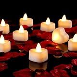 Amagic 1000 Pieces Artificial Rose Petals with 12 Heart LED Tea Lights Candles Kit, Rose Petals and Candles Set for Proposal, Anniversary, Valentine's Day, Special Romantic Night, Wedding Table Decor