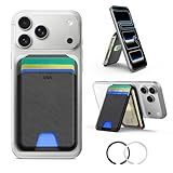 ESR for MagSafe Wallet with Stand, RFID Blocking w MagSafe Ring, 5 Card Holder for Phone Case, Slim Leather Magnetic Wallet for iPhone 17e/17/16/15/14/13/12 Series(Not for Mini),Selected Samsung,Black