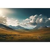 Nature Scenery Backdrop 5x3ft Prairie Mountains Sky Clouds Landscape Photography Background Party Banner Room Decorations Outdoor Travel Portraits Photoshoot Wallpaper Photo Studio Booth Props