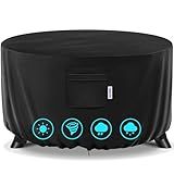 Varietyface 36" Round Fire Pit Cover – Heavy-Duty Waterproof Oxford, Buckle Straps, Air Vents & Drawstring – Windproof & UV-Resistant for Worry-Free Year-Round Protection on Patio Fire Pits & Tables