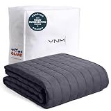 YnM 15lbs Weighted Blanket for Adults, Heavy Bed Throw Blanket with Cooling Glass Beads for All Season Use, Ideal for ~140lbs (48x72 Inches, Twin/Full, Dark Grey)